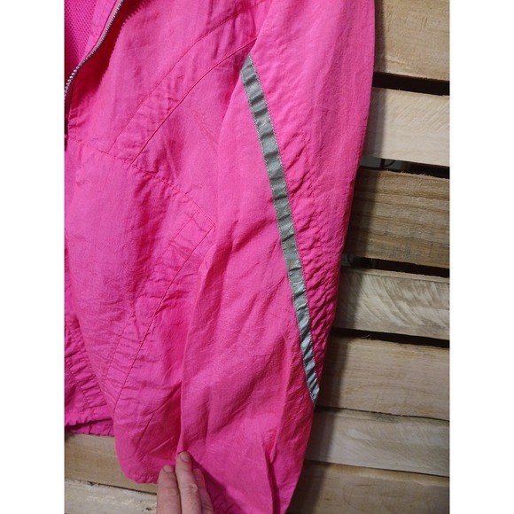 Vintage 80s 90s Nike Neon Pink 1/2 Zip Windbreaker Jacket Womens Medium - Picture 9 of 9